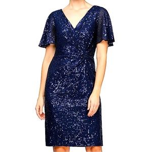 Alex Evenings | Dresses | Nwt Alex Evenings Womens Short Twist Front Dress  Blue 4p | Poshmark